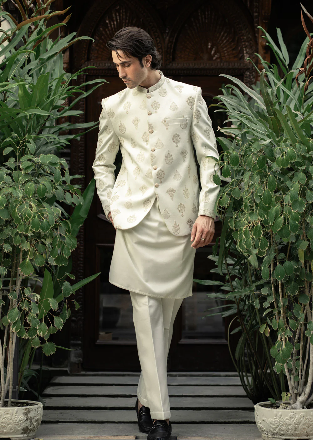 PC-587- Readymade Mens Embroidered Prince Coat - Image 5