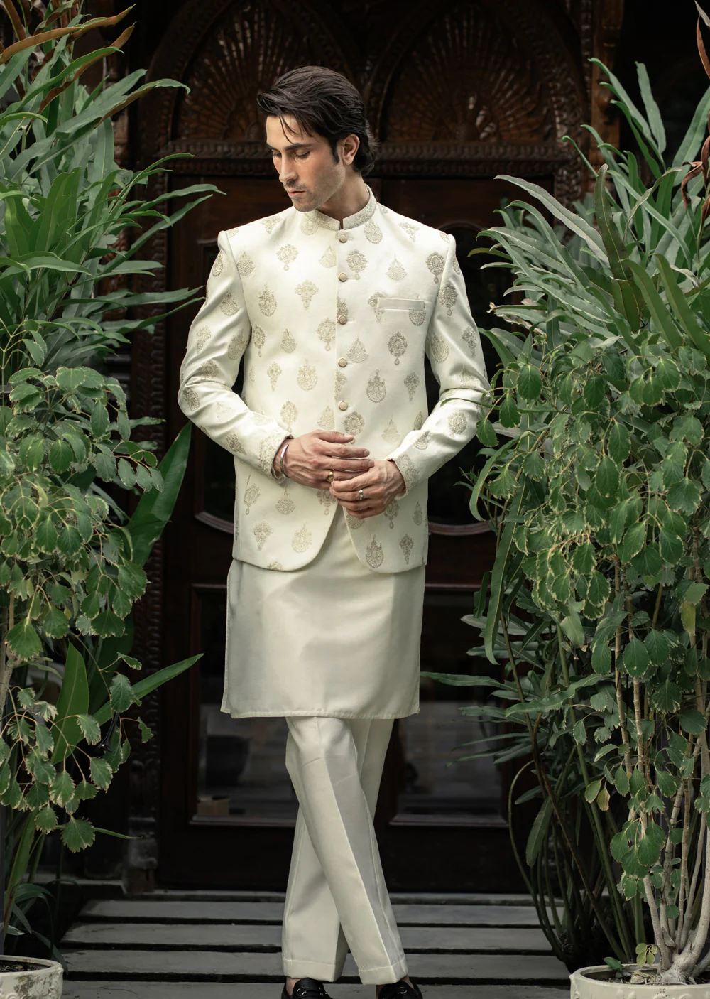 PC-587- Readymade Mens Embroidered Prince Coat - Image 6