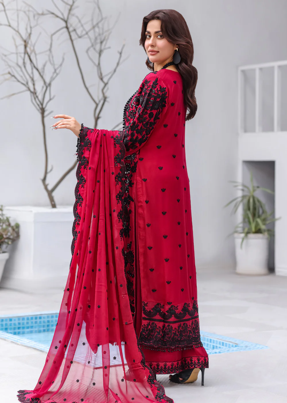 PS-0353 - Maroon - Readymade Chiffon Suit 2025 - Image 4