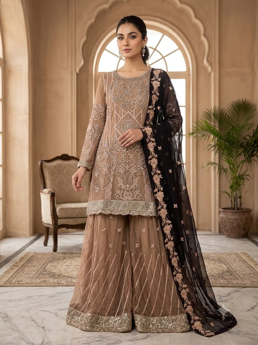PS-1103 - Readymade Chiffon Outfit 2026 - Image 5
