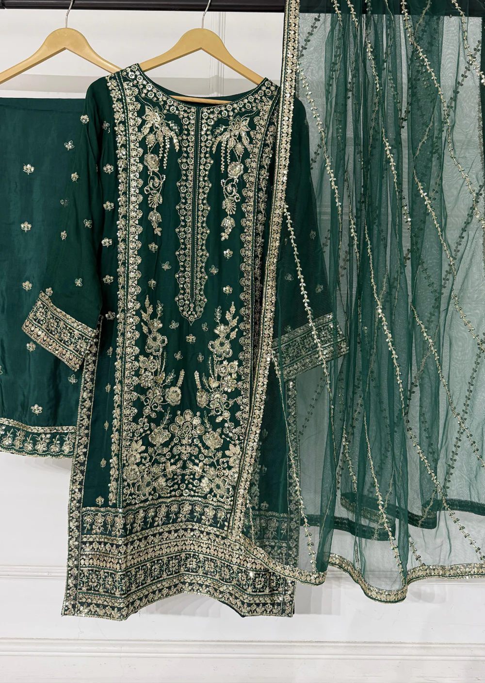 PS-1134 - Green - Readymade Chiffon Suit 2025