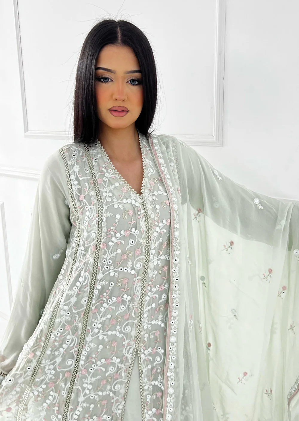 PS-1919 - Mint - Readymade Chiffon Suit 2025 - Image 3