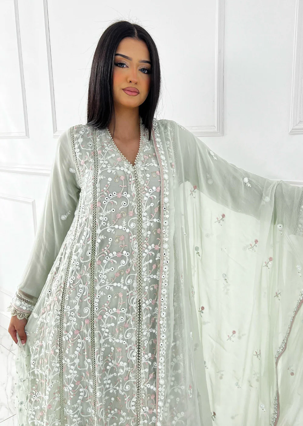 PS-1919 - Mint - Readymade Chiffon Suit 2025 - Image 5