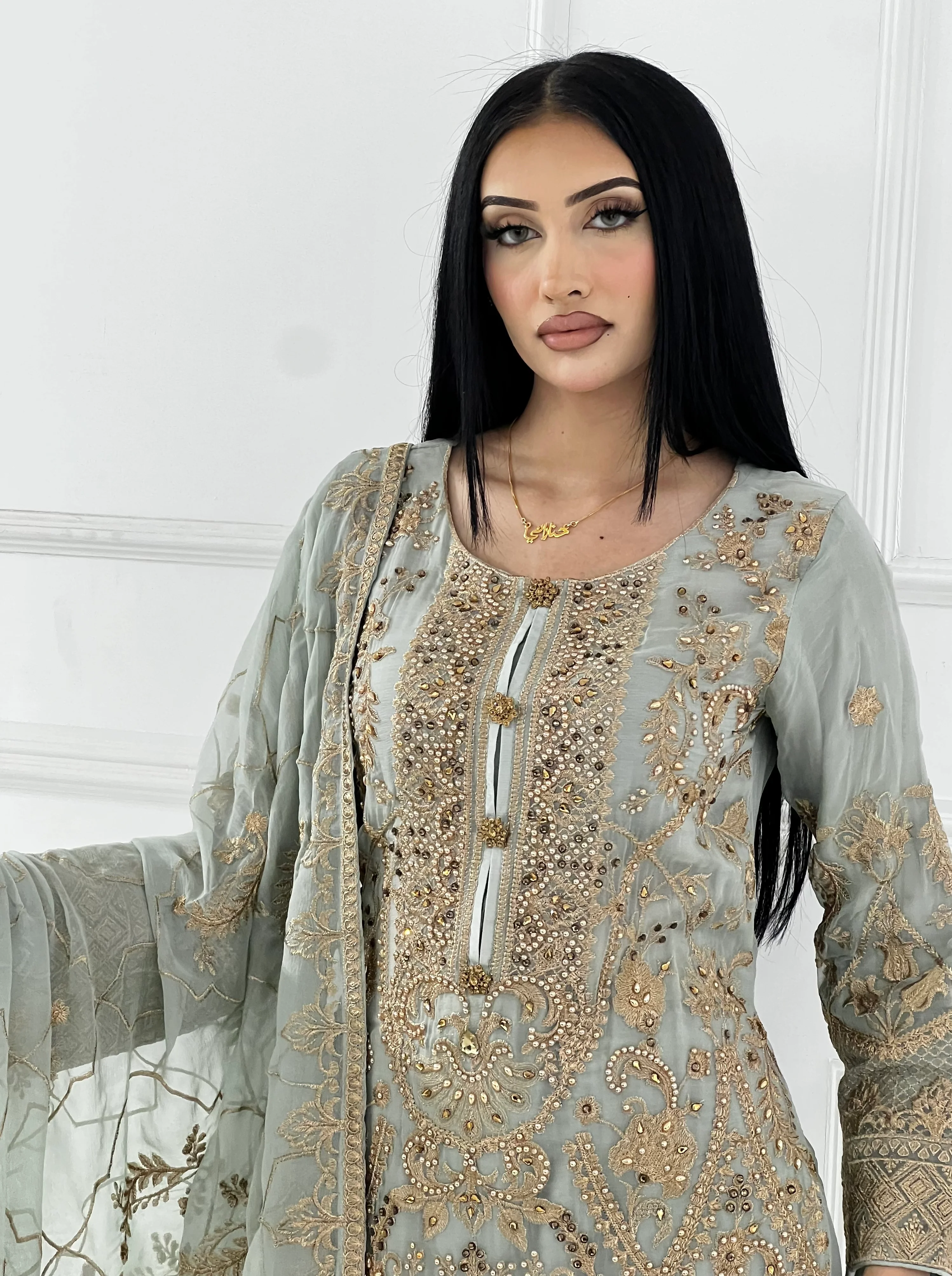 PS0828 Readymade Chiffon Suit - Image 4