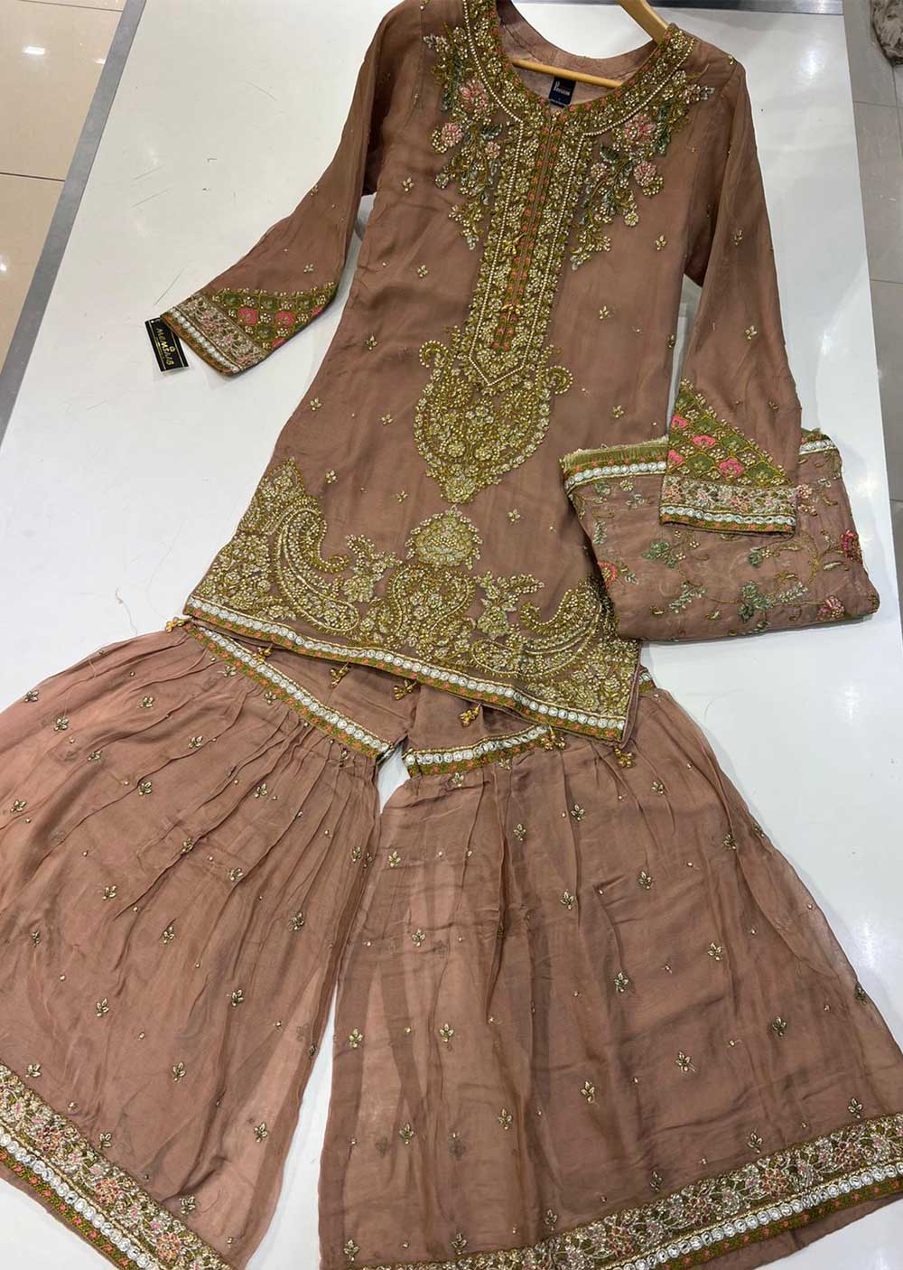 PS1133 Readymade Pink Chiffon Wedding Suit