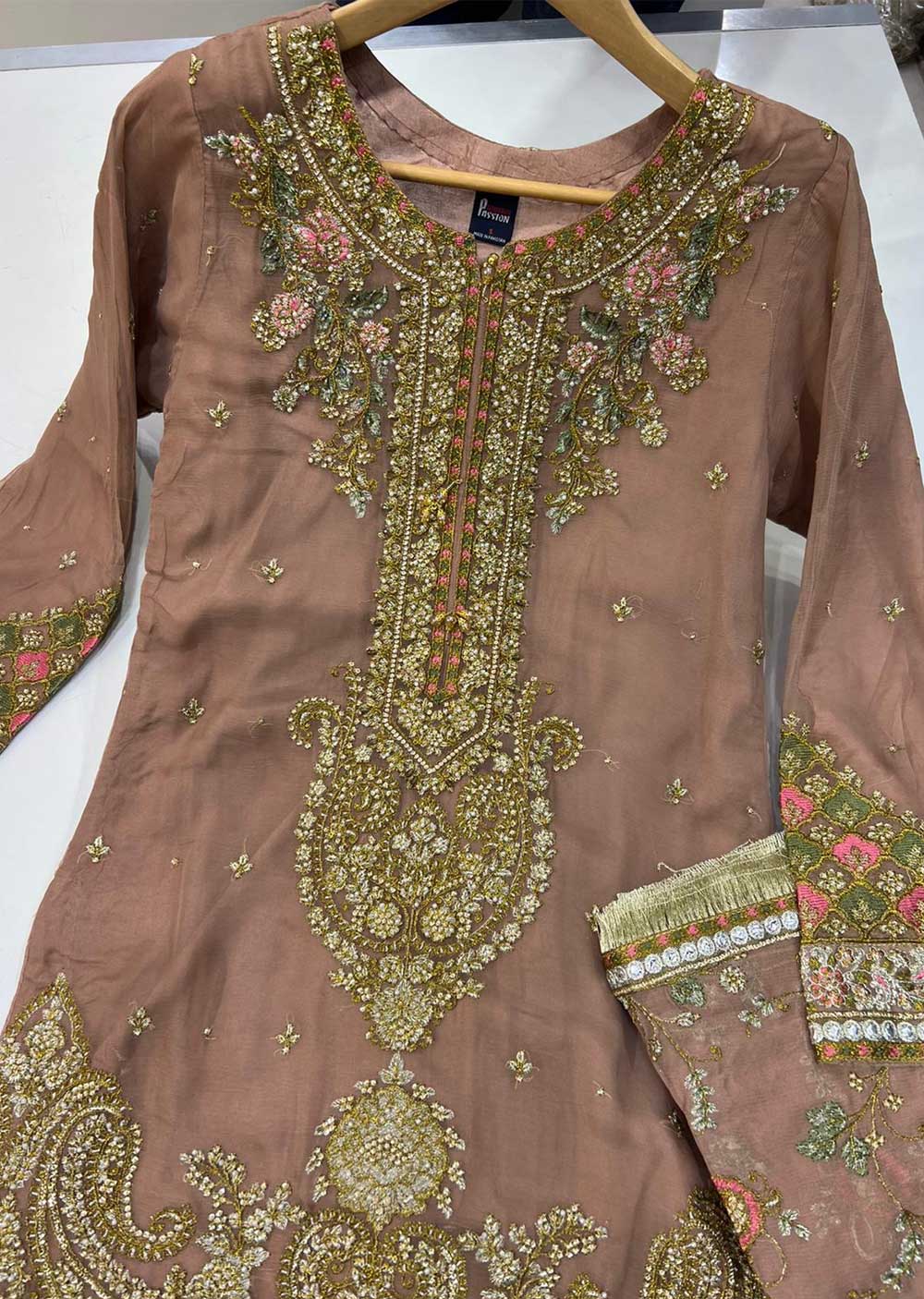 PS1133 Readymade Pink Chiffon Wedding Suit - Image 2