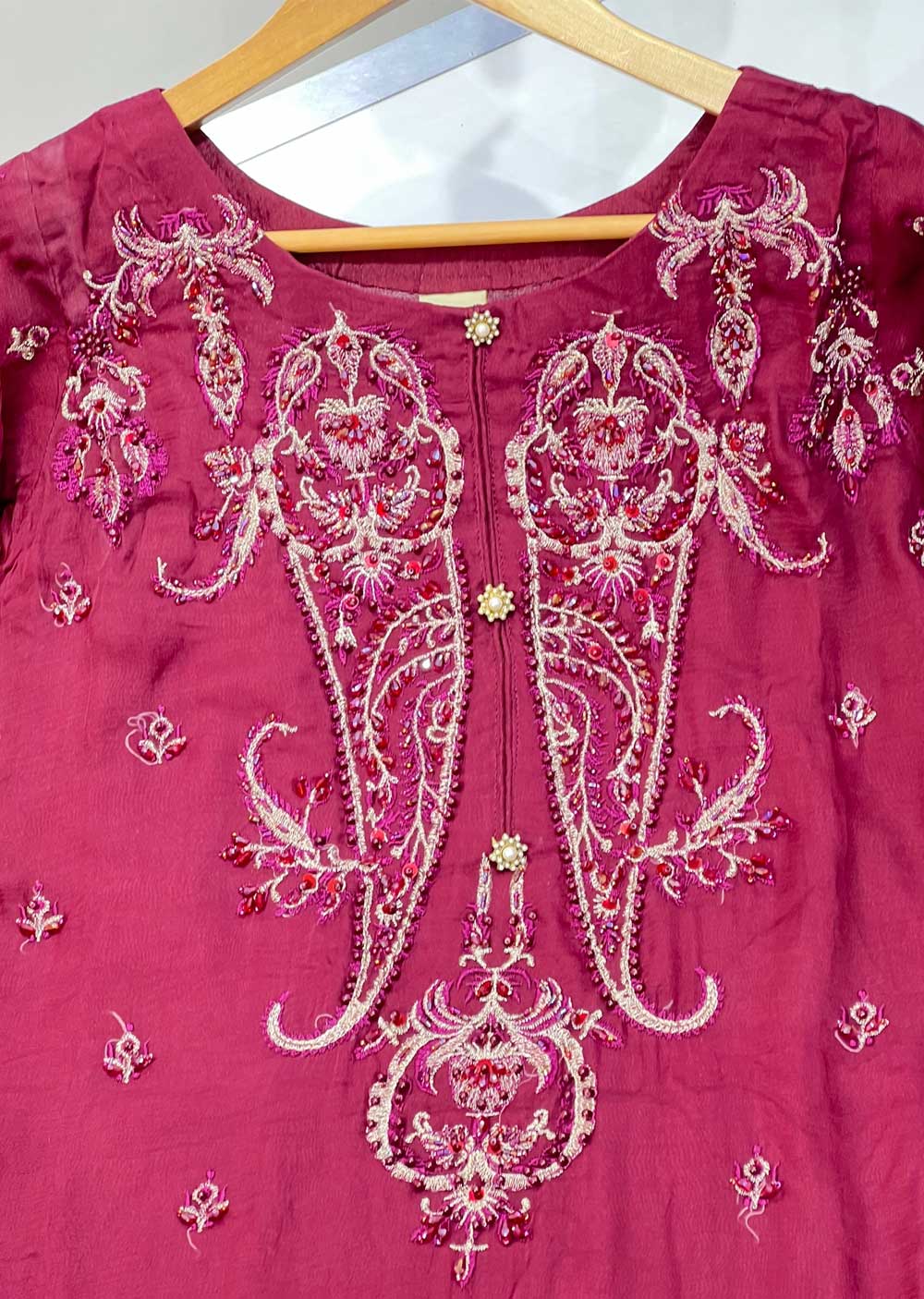 PS1728 Maroon Readymade Chiffon Suit - Image 2