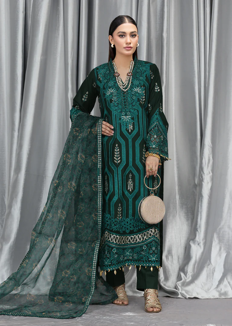 QD206 Green Linen Outfit