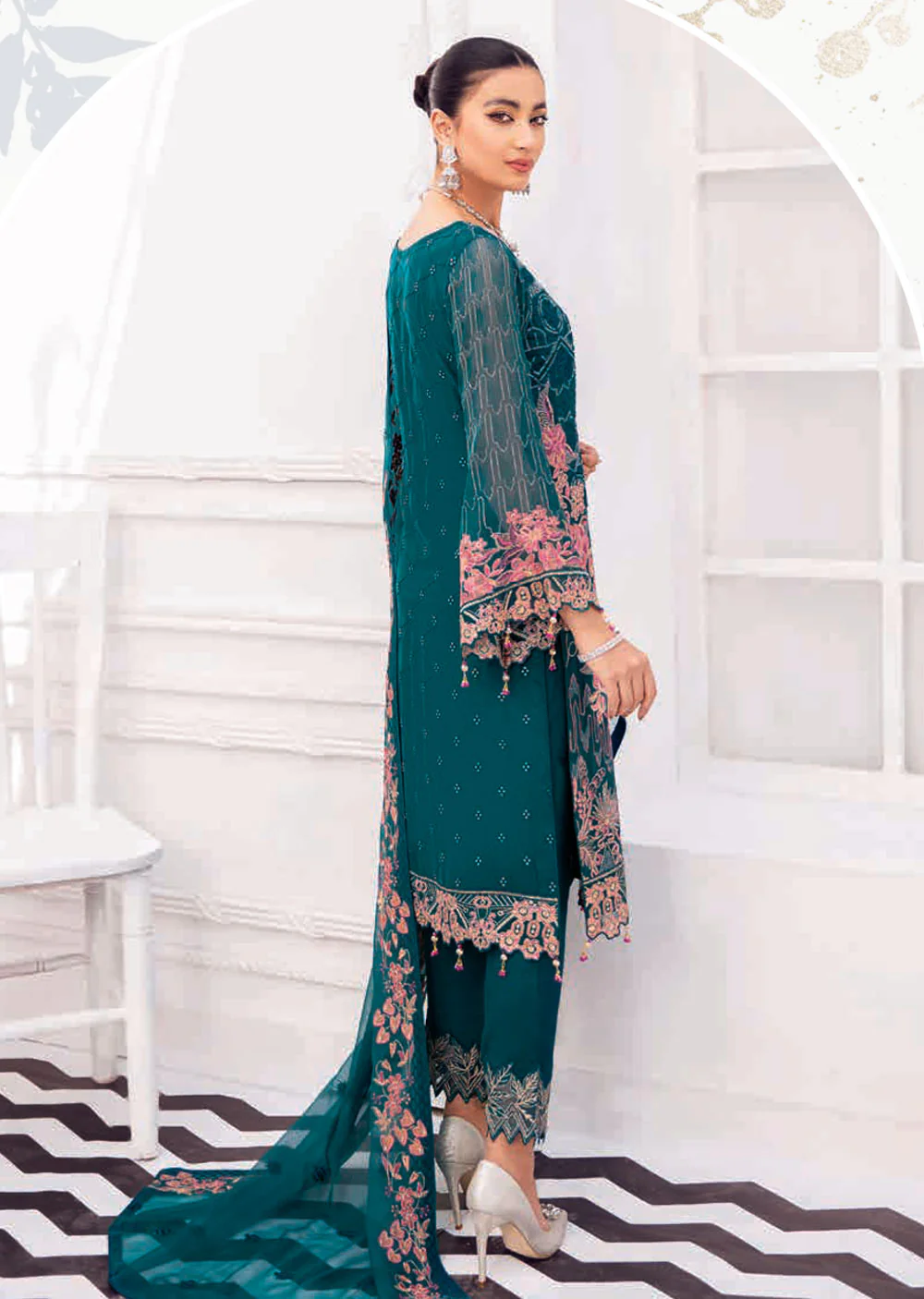 R-808-R - Readymade - Rangoon Chiffon Suit 2022 - Image 2