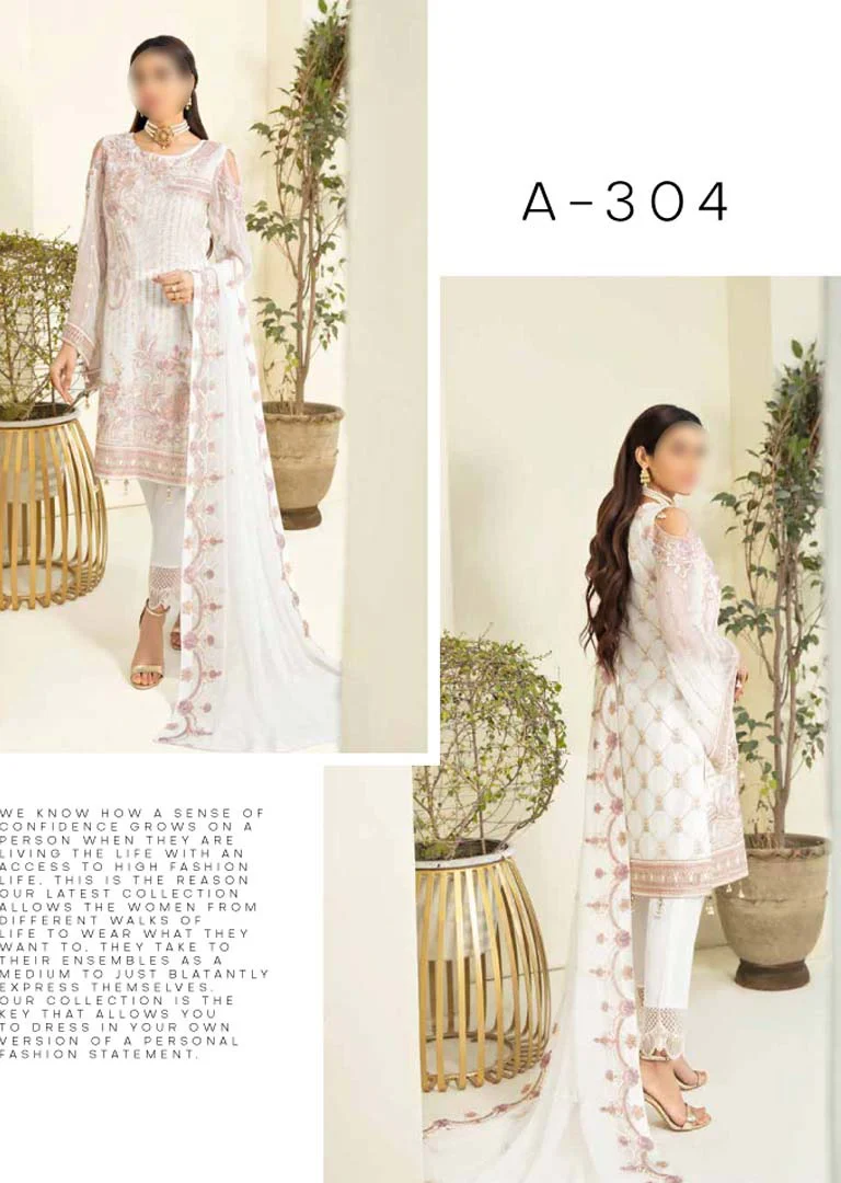 A-304R - Readymade - Chevron Vol 3 Chiffon Collection by Ramsha 2021 - Image 2