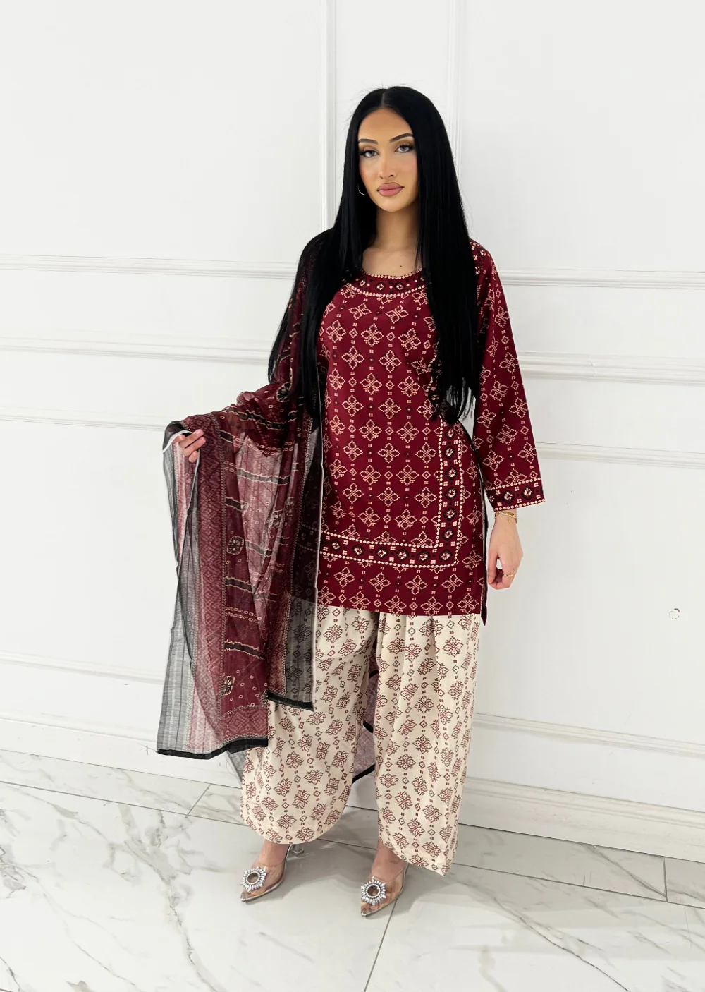 RBY-101 Readymade Khadar silk Ajrak Suit