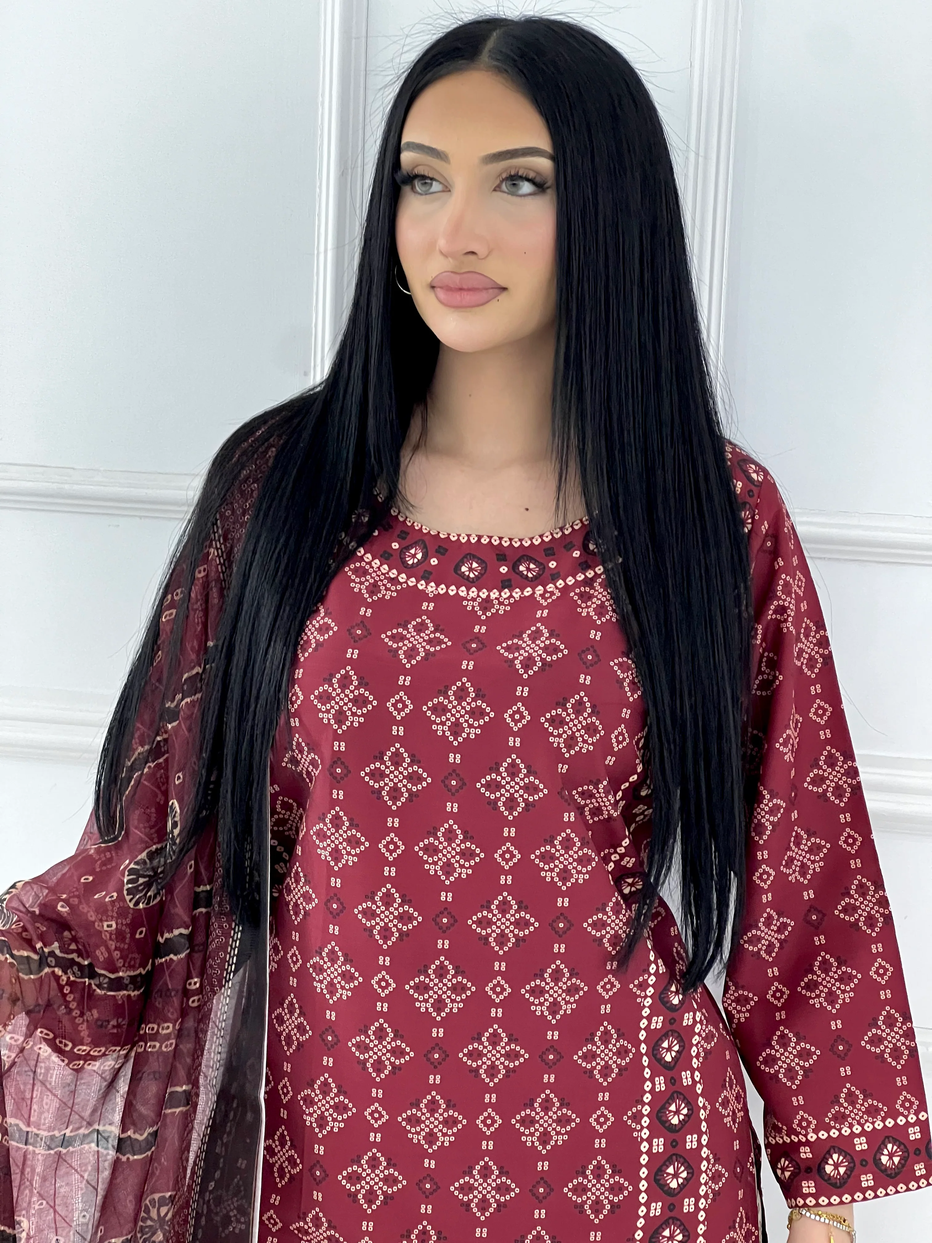 RBY-101 Readymade Khadar silk Ajrak Suit - Image 8