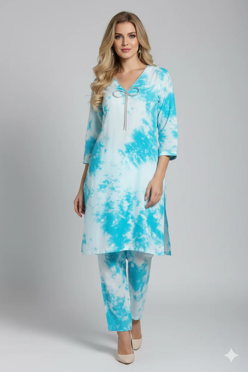 RBY-137- Tye & Dye Crepe 2 Piece Co-ord - Image 6