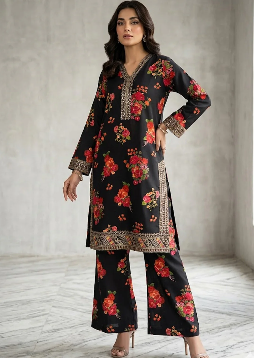 RBY-159 - Rabiya - 2 Piece Silk Co-ord