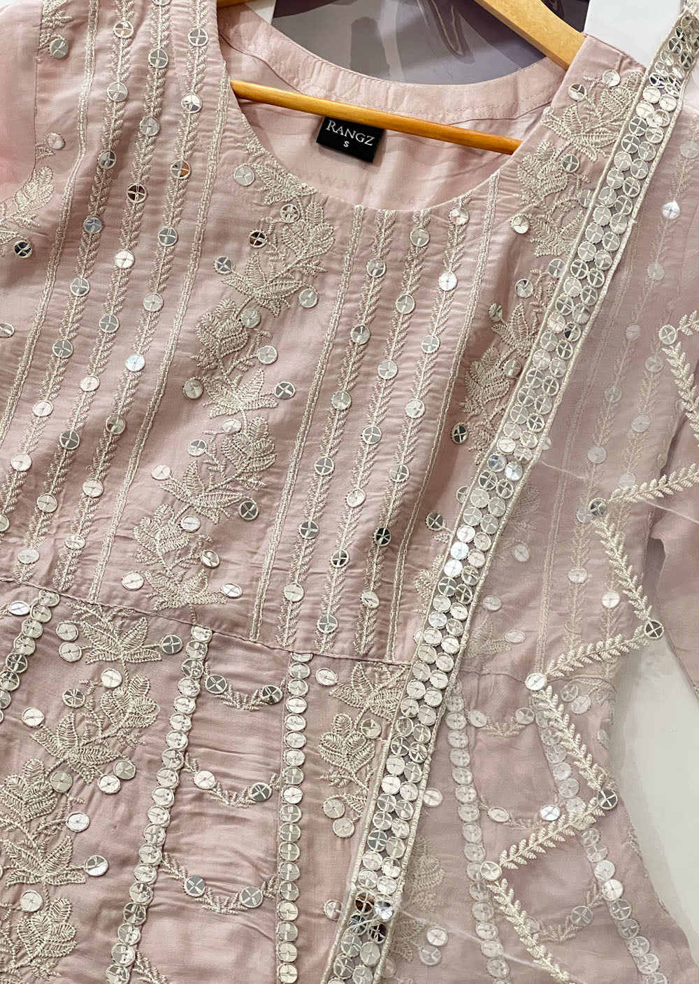 RGZ1402 Readymade Baby Pink Linen Dress - Image 2