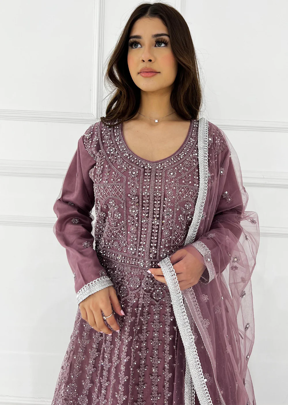 RH2109 Mayal - Lilac Fancy Net Maxi Dress - Image 3
