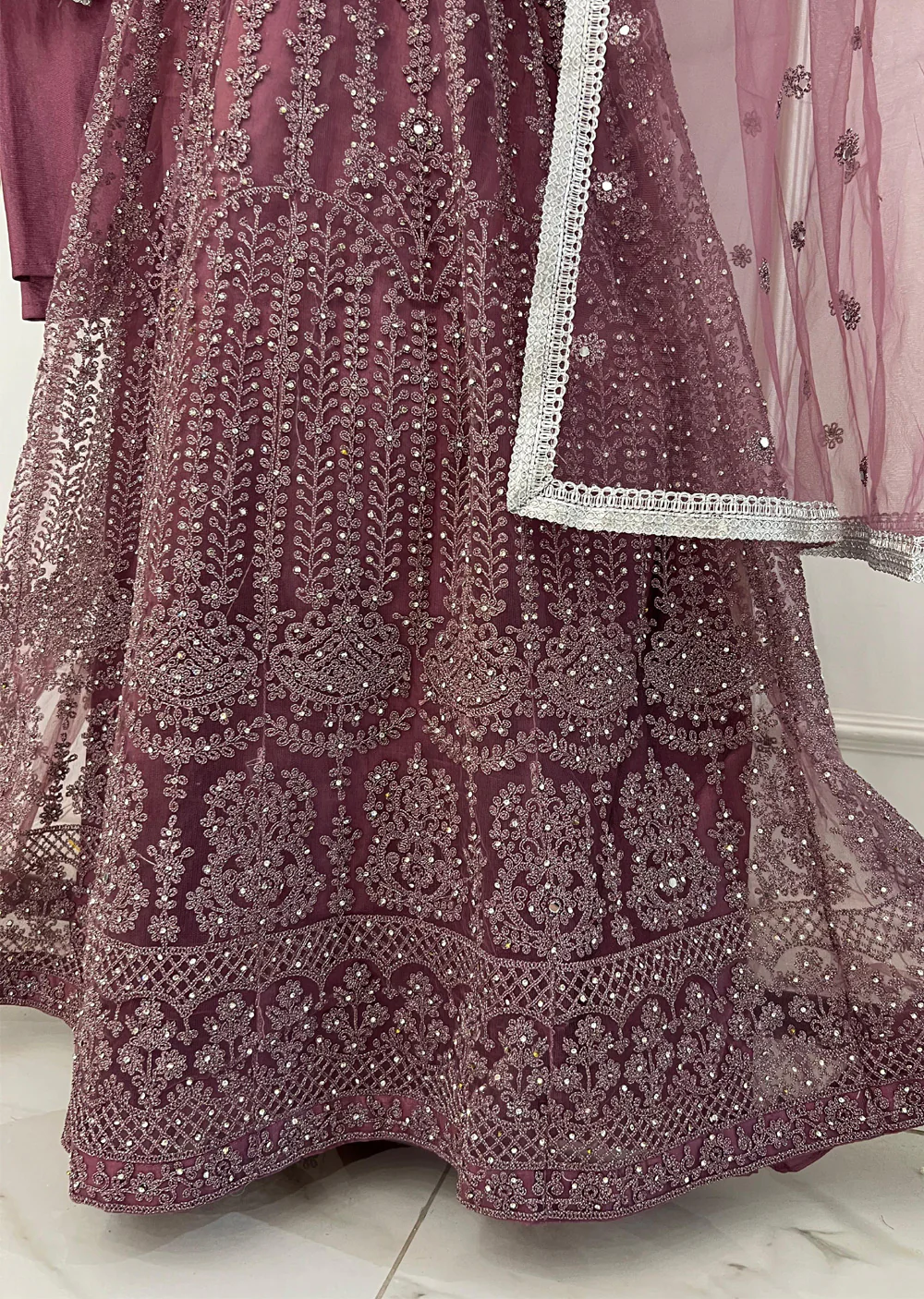 RH2109 Mayal - Lilac Fancy Net Maxi Dress - Image 6