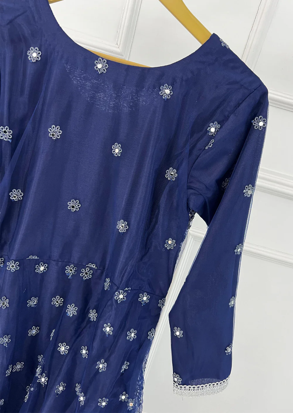 RH2109 Mayal - Navy Fancy Net Maxi Dress - Image 7