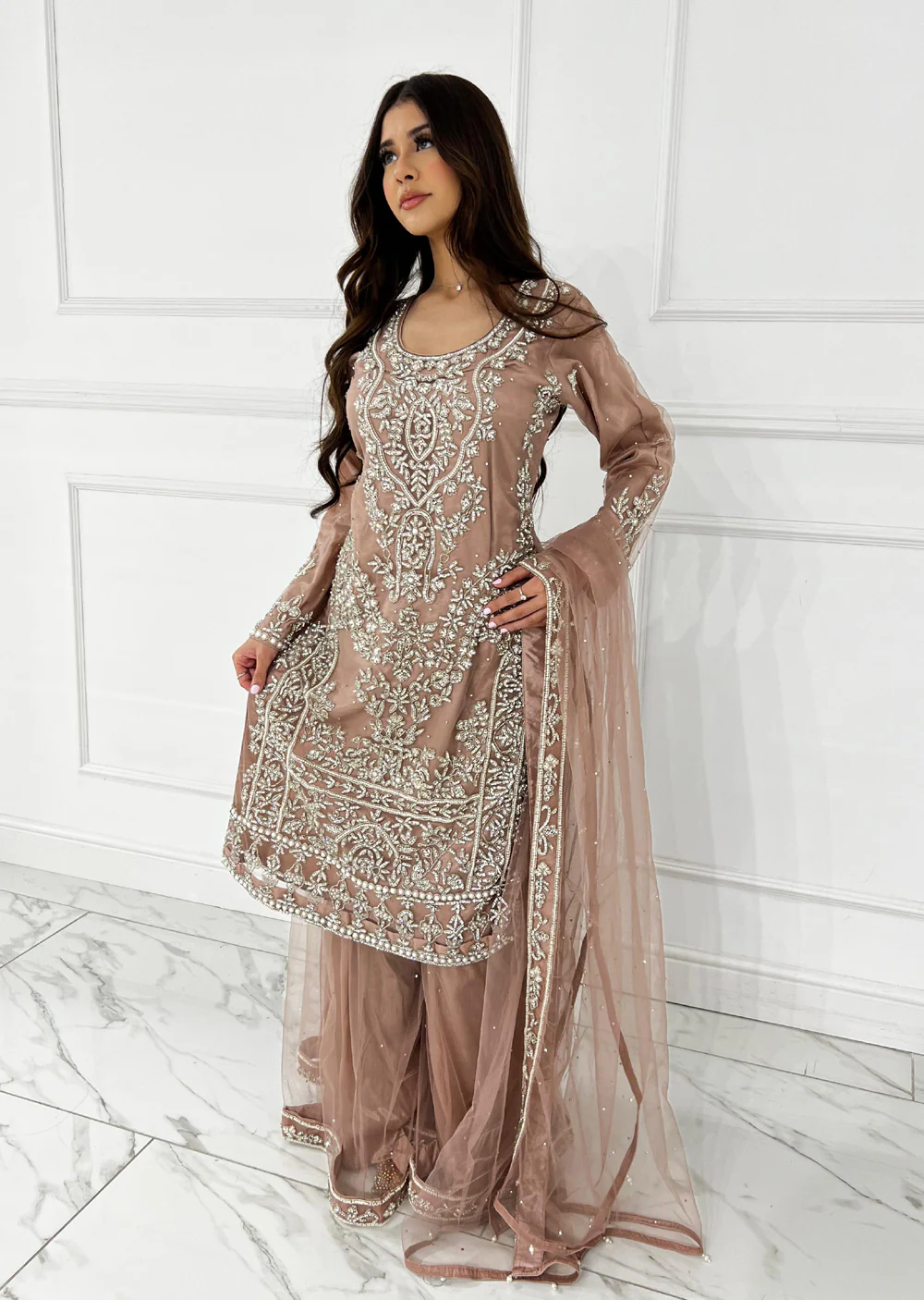 RH2111 Aaina - Pink Fancy Net Outfit - Image 4