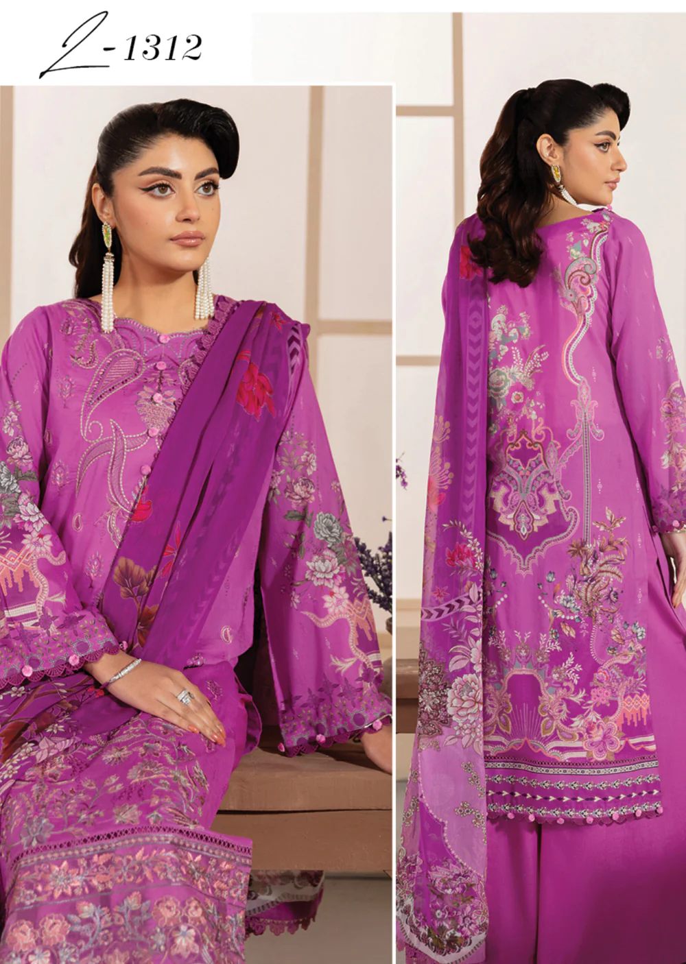 RMSHO-12 - Ramsha Mashaal Luxury Lawn Vol 13 - Image 2