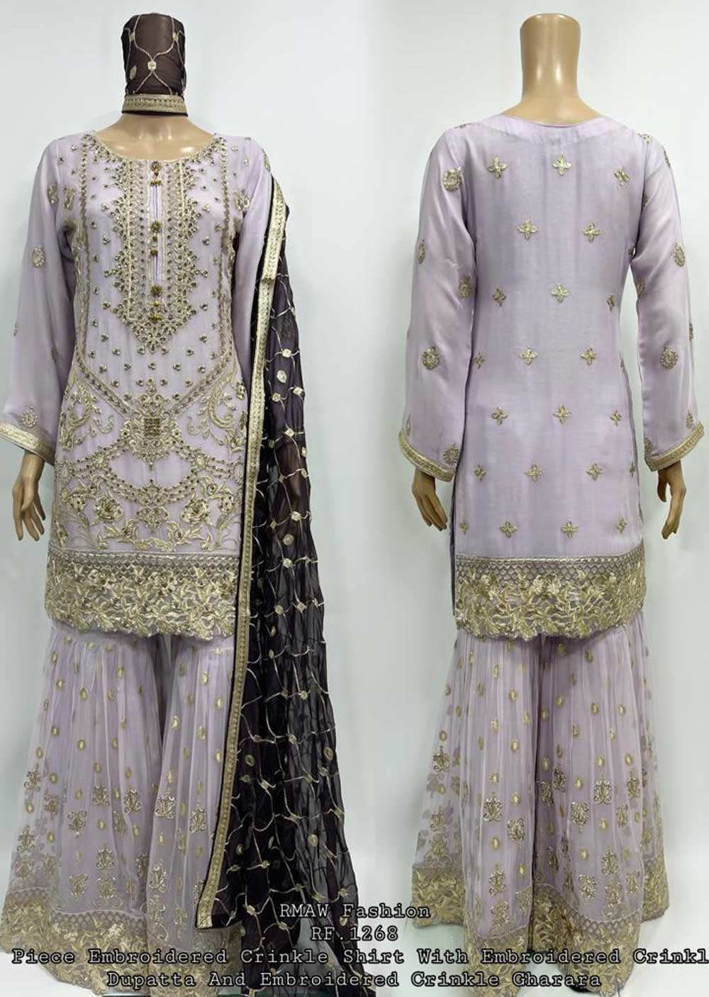 RMW-1268 Purple Readymade Chiffon Suit