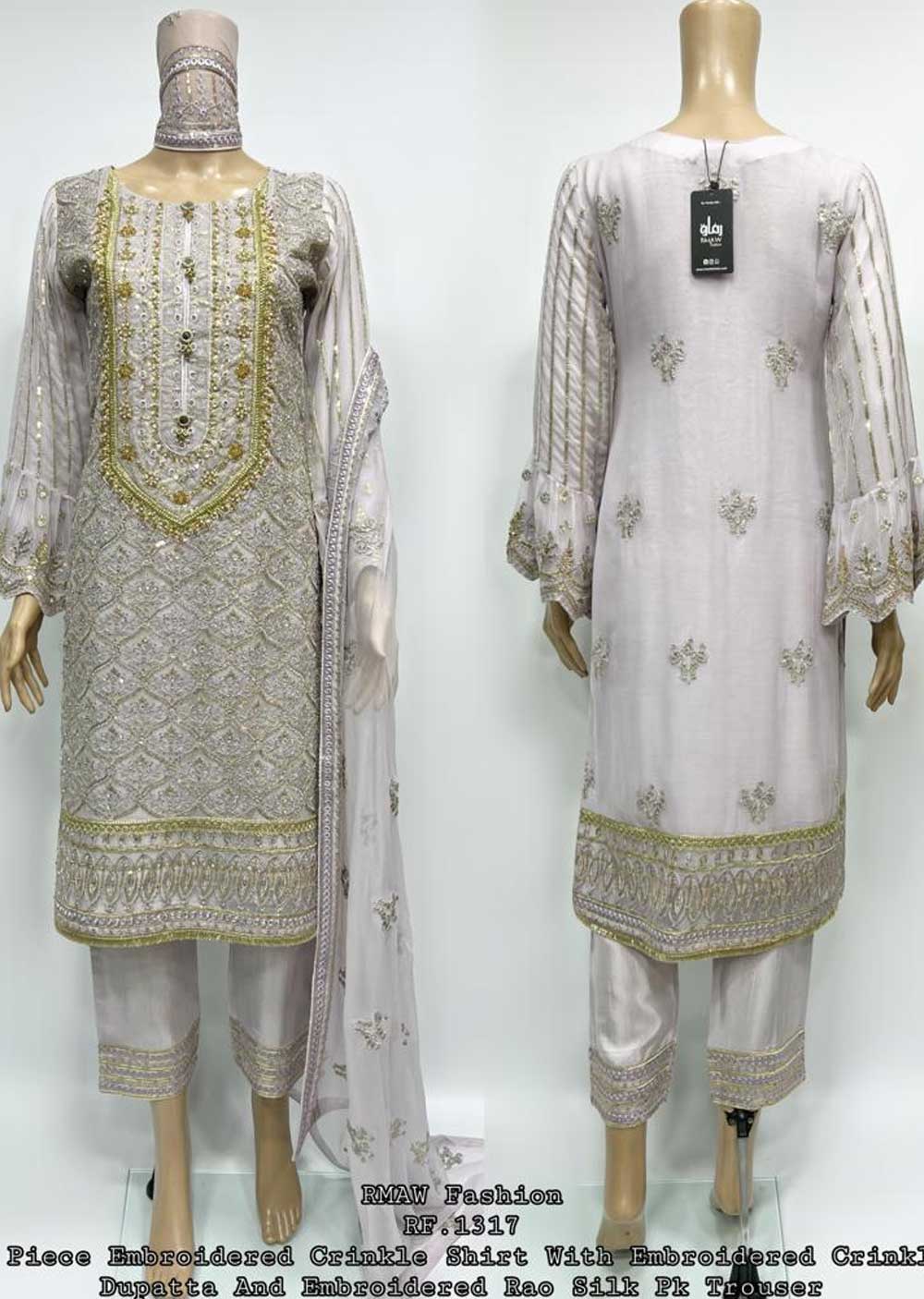 RMW-1317 Lilac Partywear Chiffon Suit
