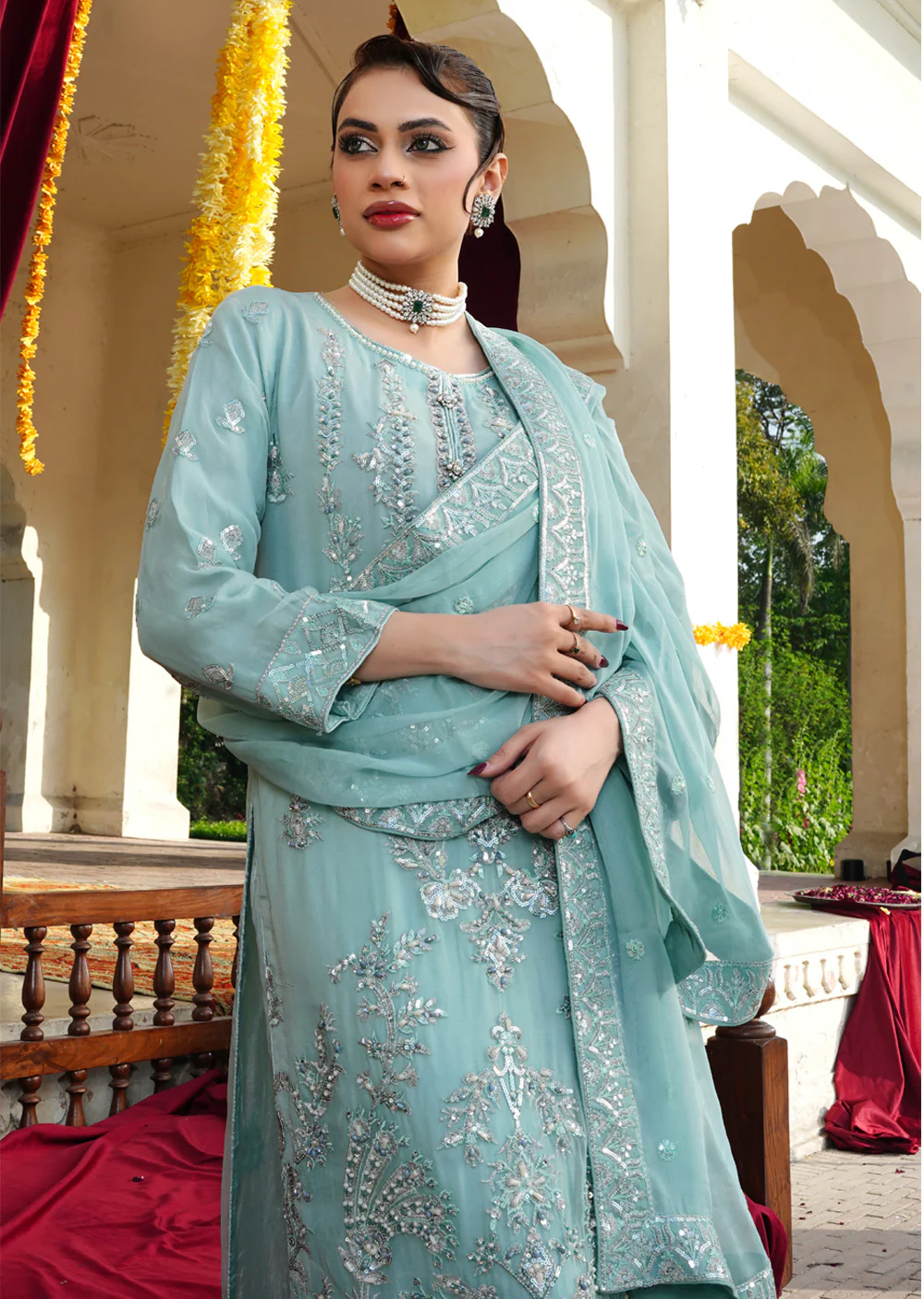 RMW-1509 - Readymade Partywear Chiffon Suit - Image 20