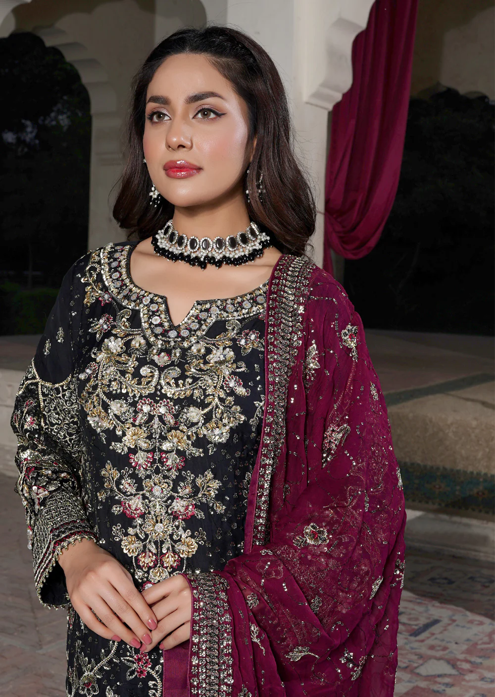 RMW-1561 - Readymade Partywear Chiffon Suit - Image 13
