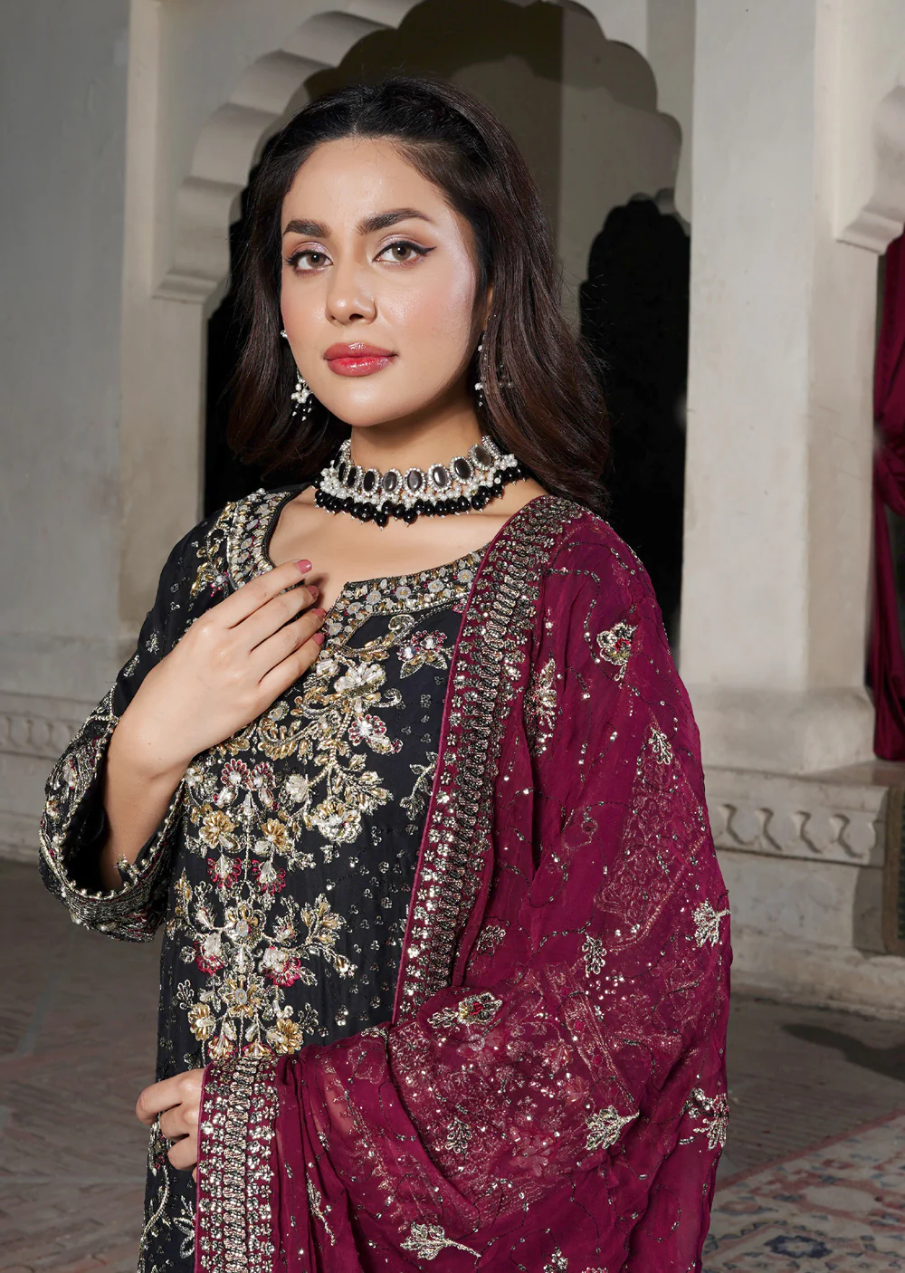 RMW-1561 - Readymade Partywear Chiffon Suit - Image 14