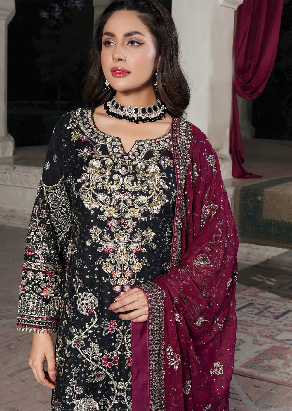 RMW-1561 - Readymade Partywear Chiffon Suit - Image 15