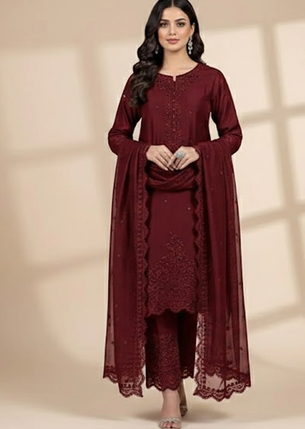RMW-1628 - Readymade Partywear Chiffon Suit 2025 - Image 2