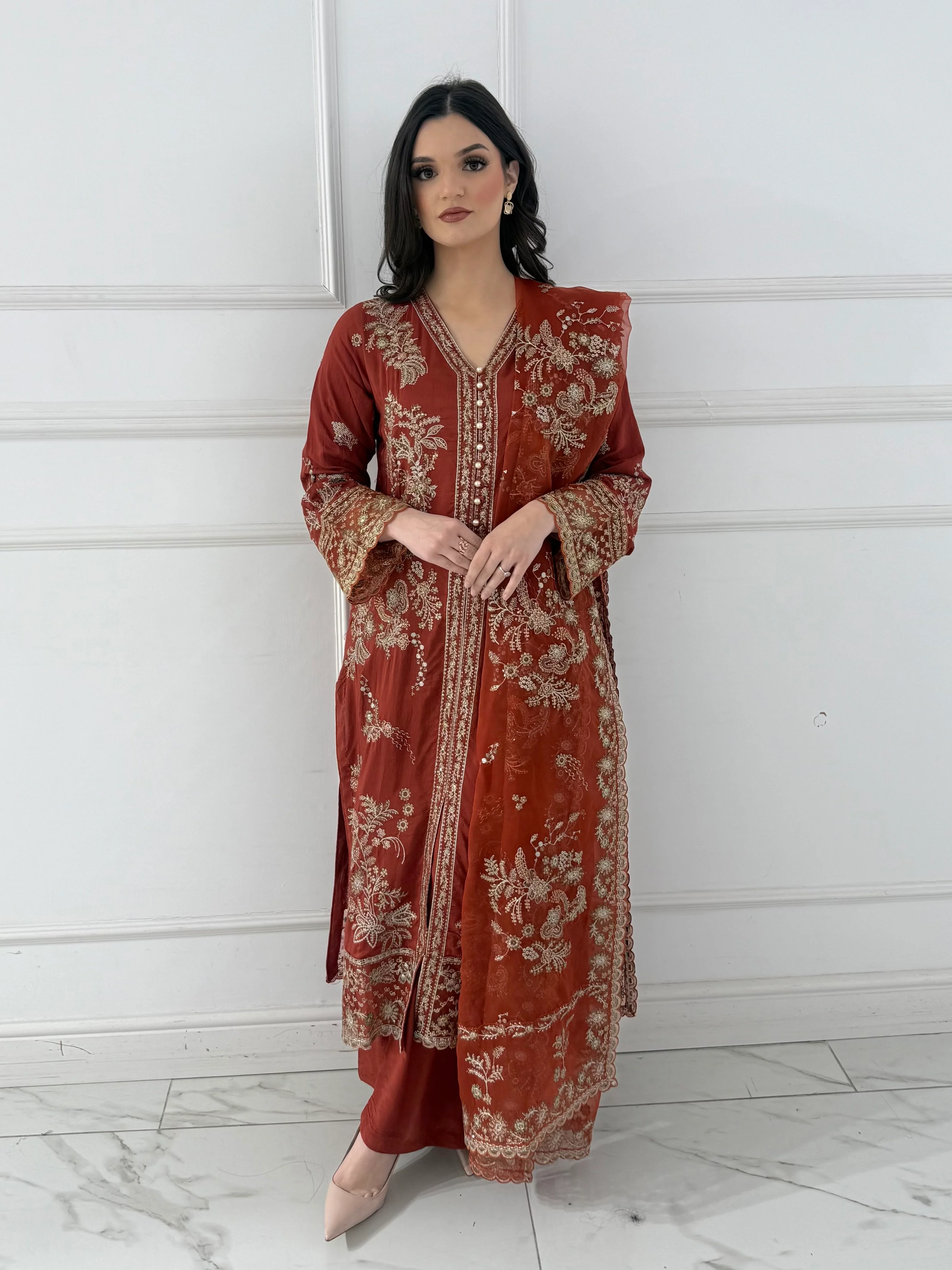 S-02-R - Zarish - Readymade - Shagna Premium Raw Silk Outfit - Image 2