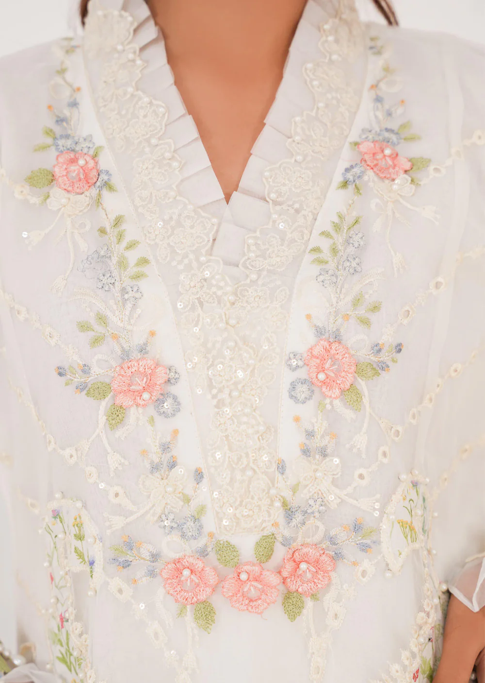 SAJN-05 - White - Readymade - Sajni Organza Net Collection 2025 - Image 3