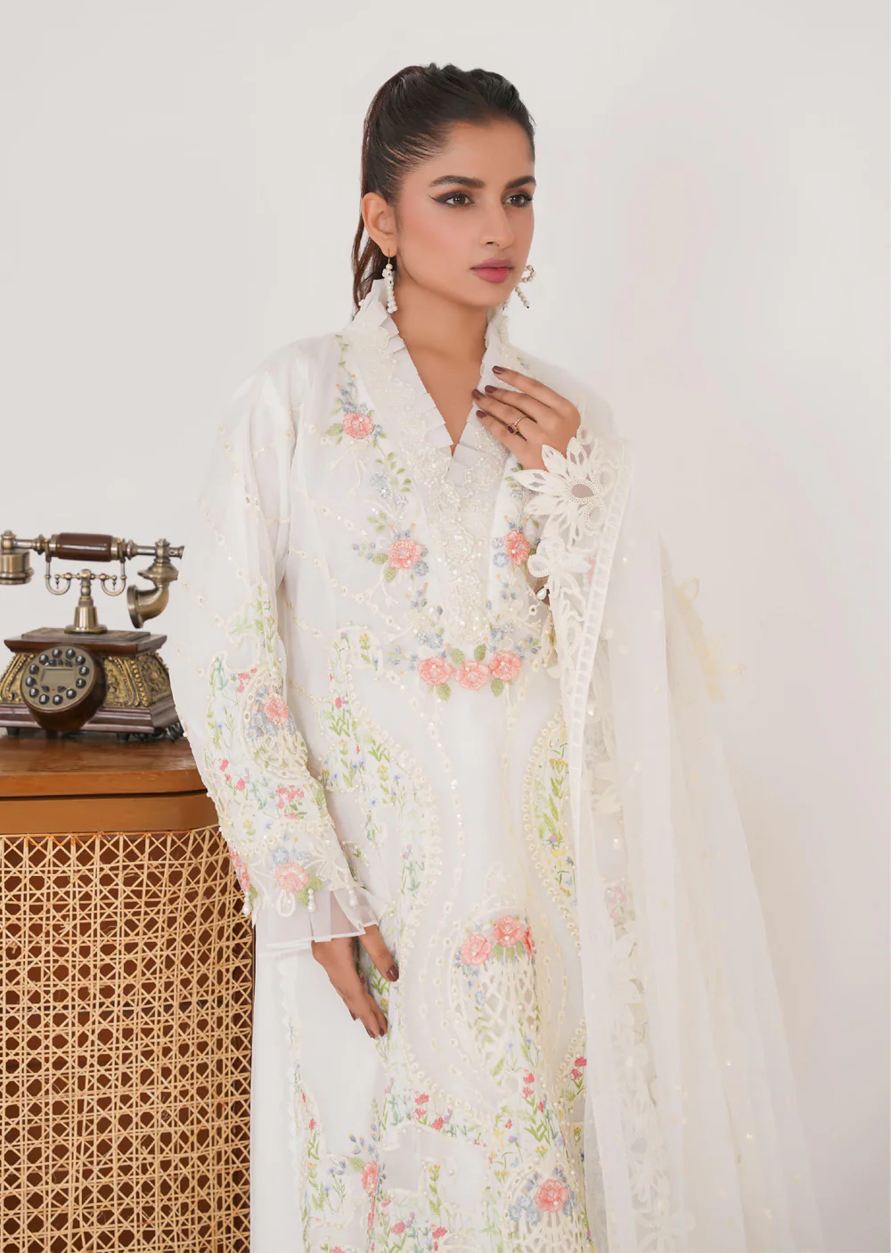 SAJN-05 - White - Readymade - Sajni Organza Net Collection 2025 - Image 4