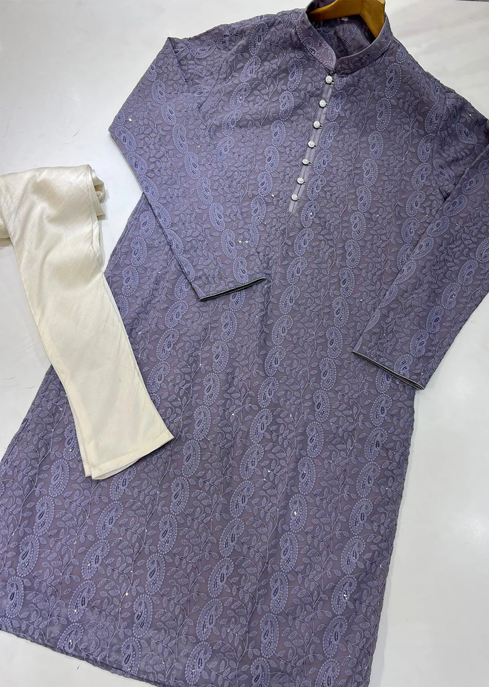 SBG2010 Mens Grey Father & Son Kurta Pajama