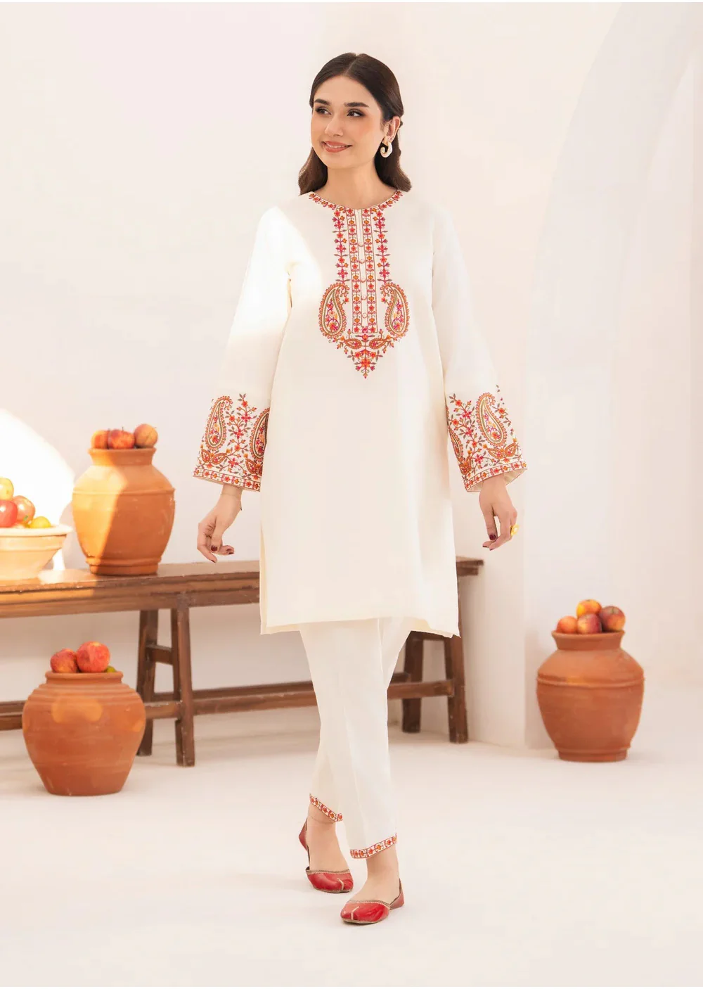 SBMT-01 - Zuruj White - Readymade - 2 Piece Sahiba by Mirza Suit 2025