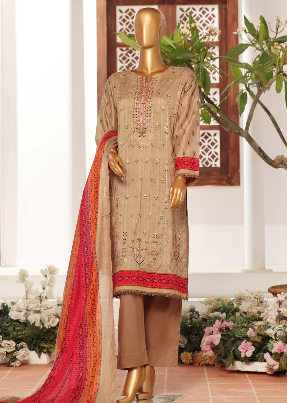 SDR-102 Summer Embroidered Lawn Suit