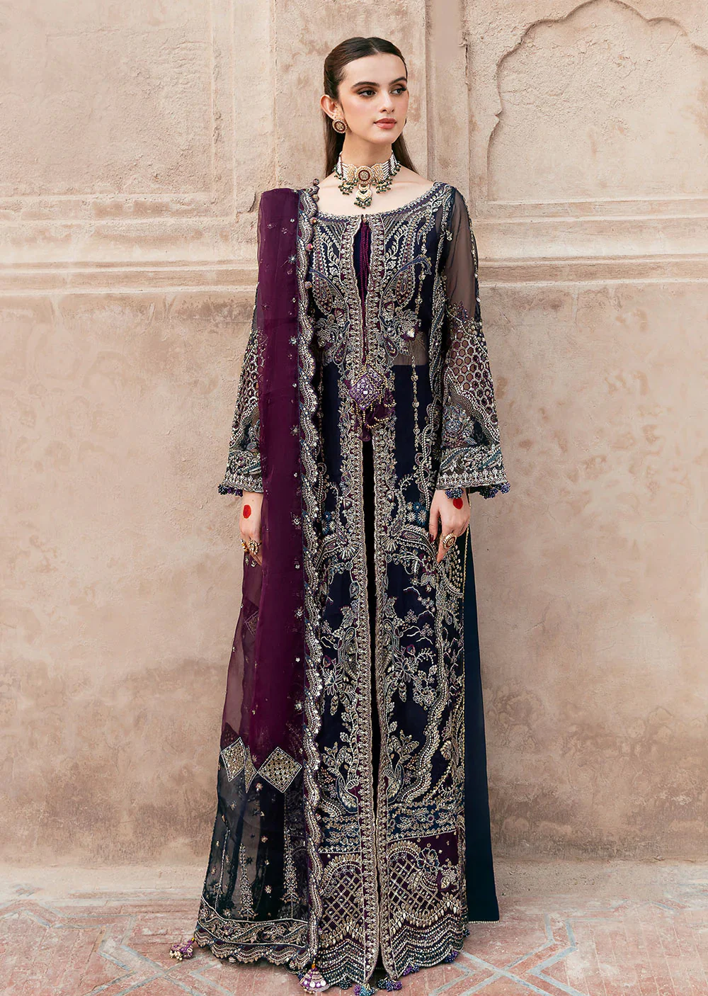 SF-09-NEEL Readymade - Mehfil by Shagna Ramsha Luxury Chiffon Collection 2025
