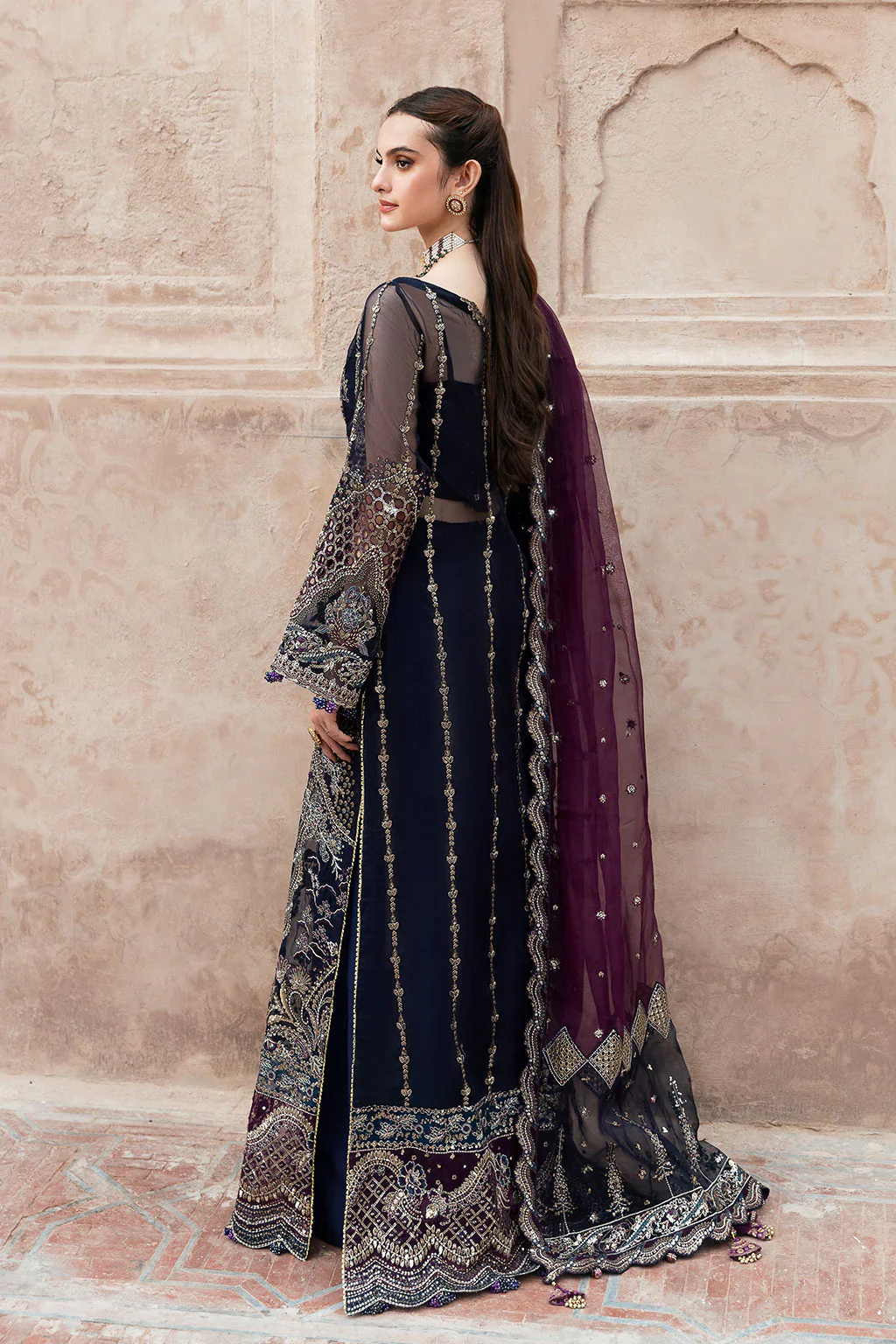 SF-09-NEEL Readymade - Mehfil by Shagna Ramsha Luxury Chiffon Collection 2025 - Image 2