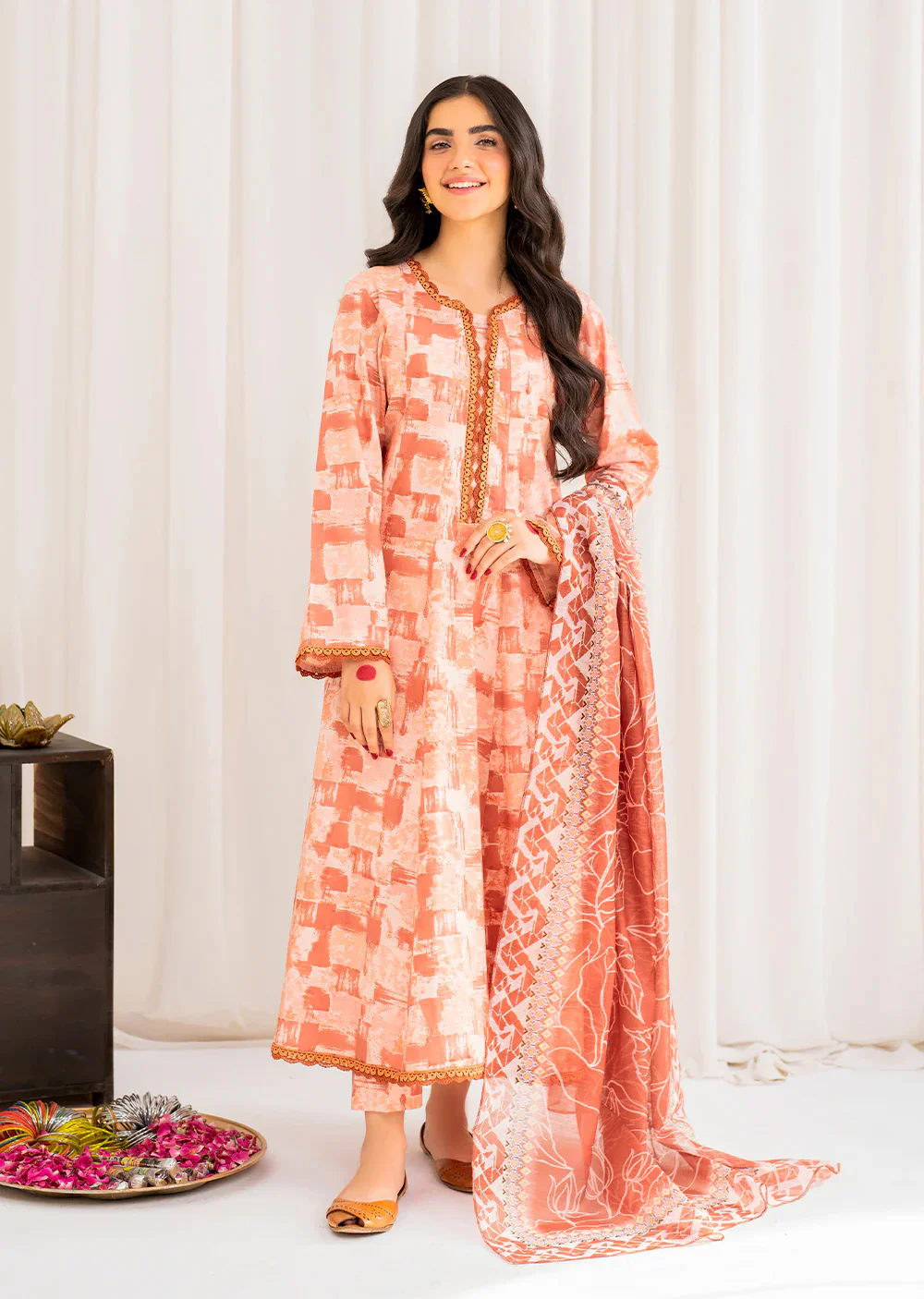 Shafaq - Readymade 3 Piece Garnet Suit