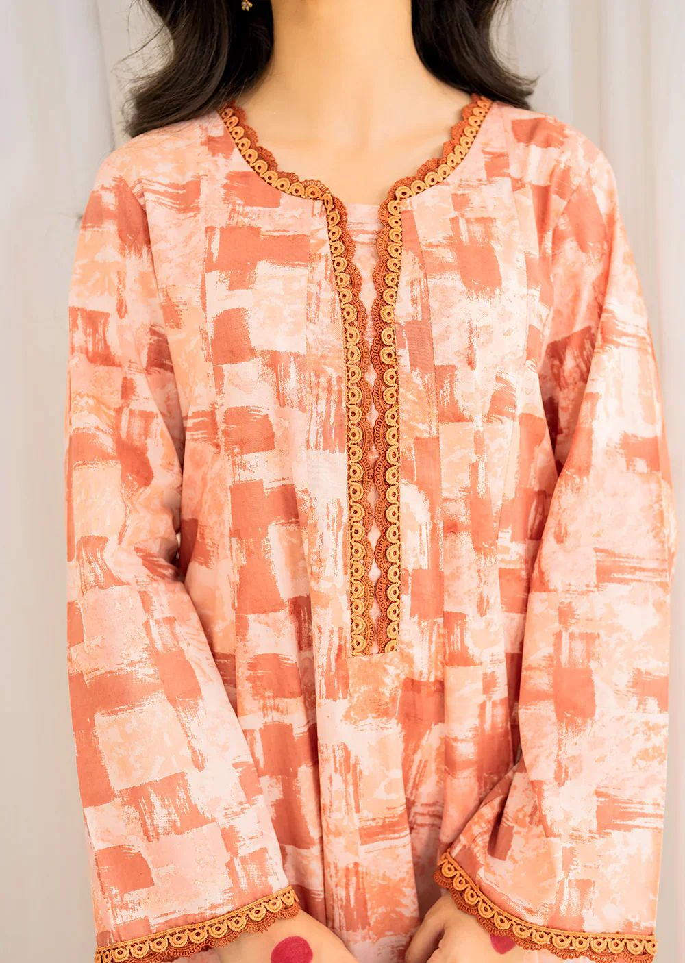 Shafaq - Readymade 3 Piece Garnet Suit - Image 4