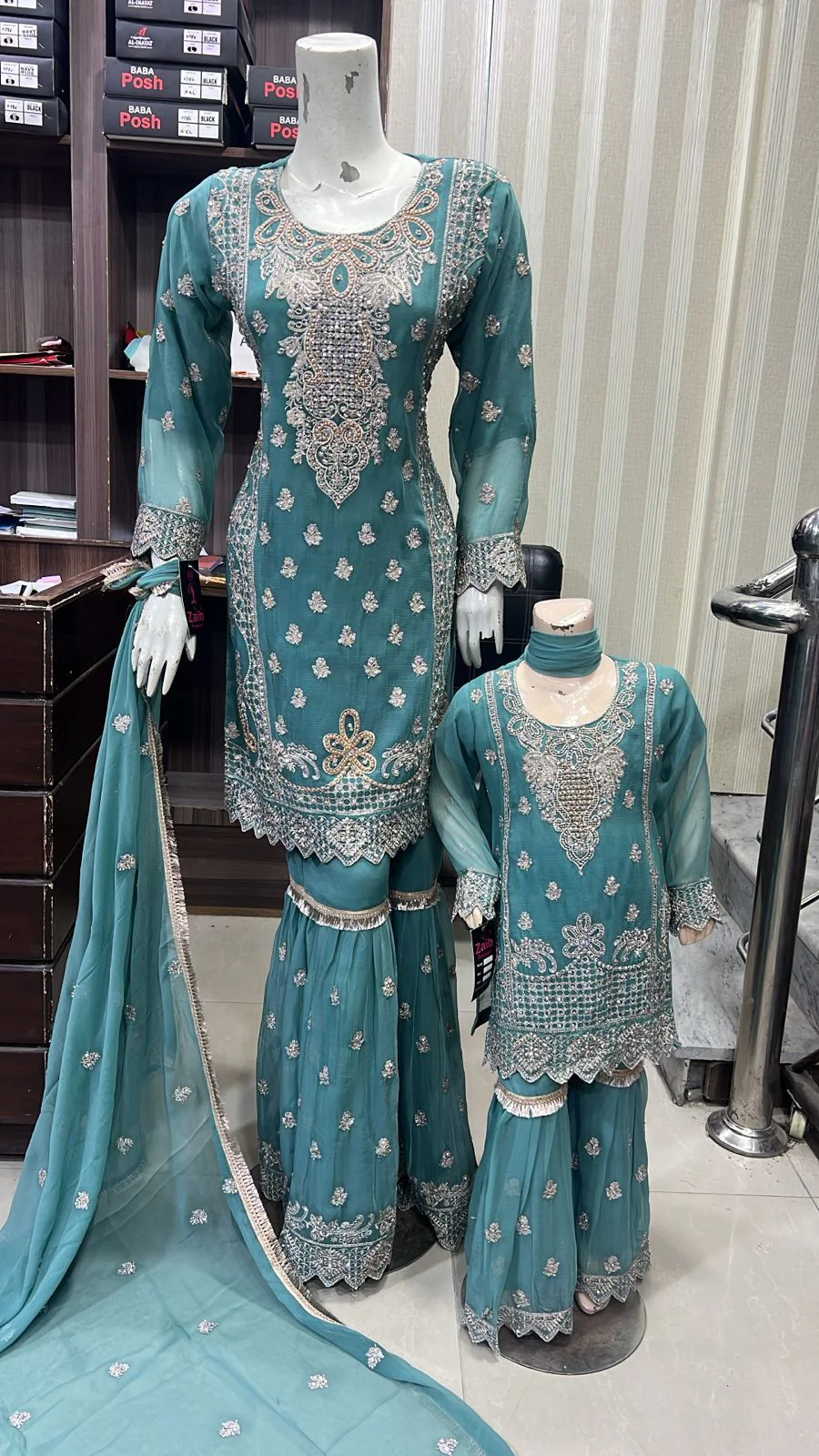 Shaz1706 - Readymade - Chiffon - Mummy n Me Outfit - Image 6