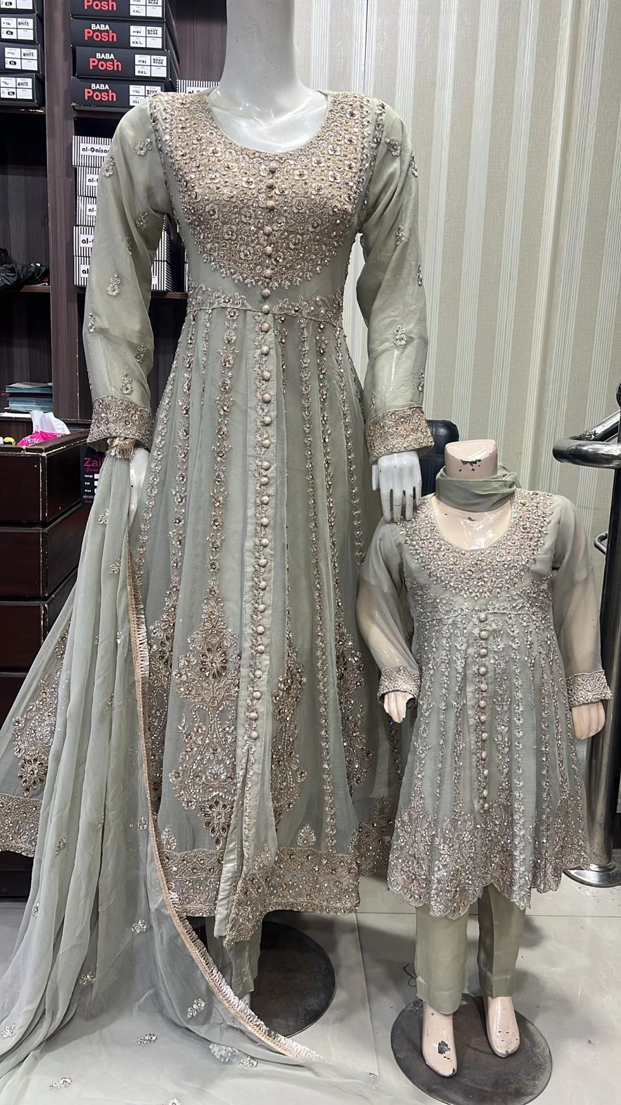 SHAZ1778 - Readymade - Chiffon - Mummy n Me Outfit - Image 29