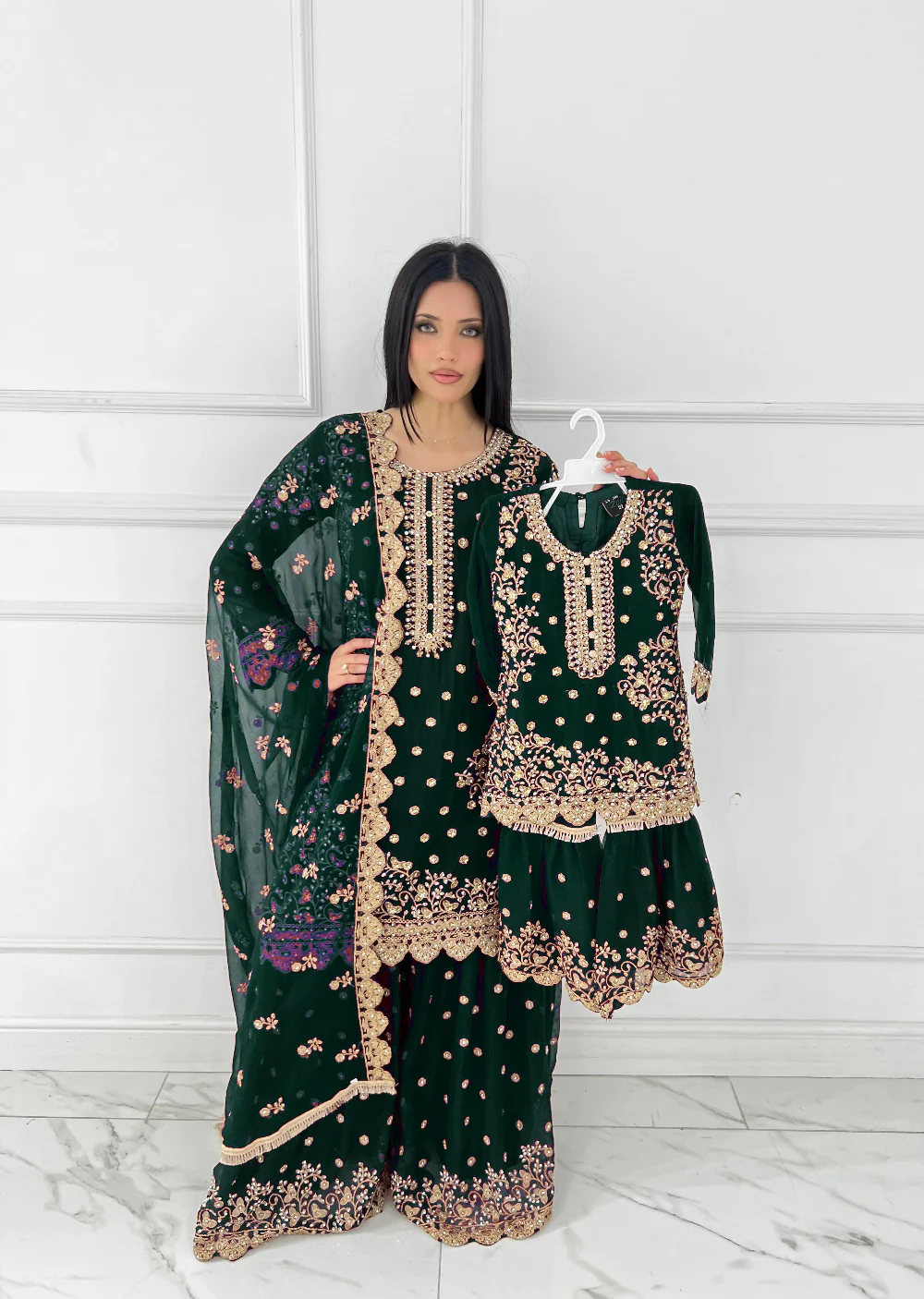 Shaz1817 - Readymade - Chiffon - Mummy n Me Outfit - Image 6