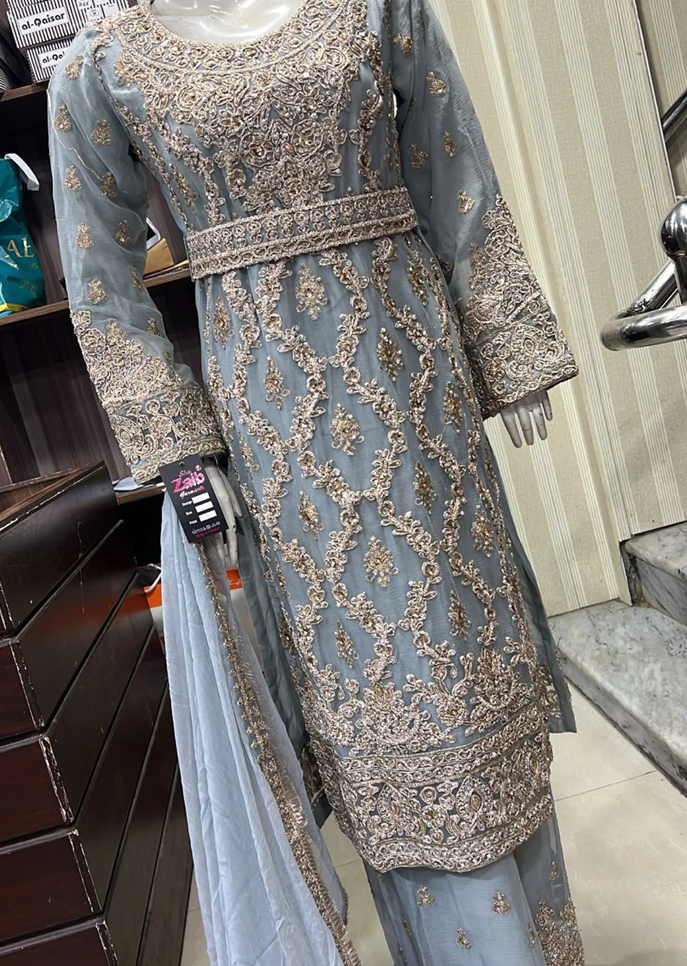 Shaz1900 - Readymade Chiffon Belt Suit