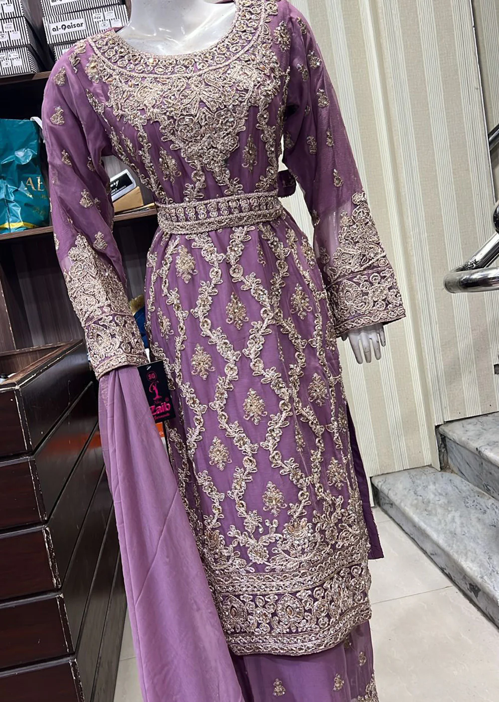 Shaz1900 - Readymade Chiffon Belt Suit - Image 3