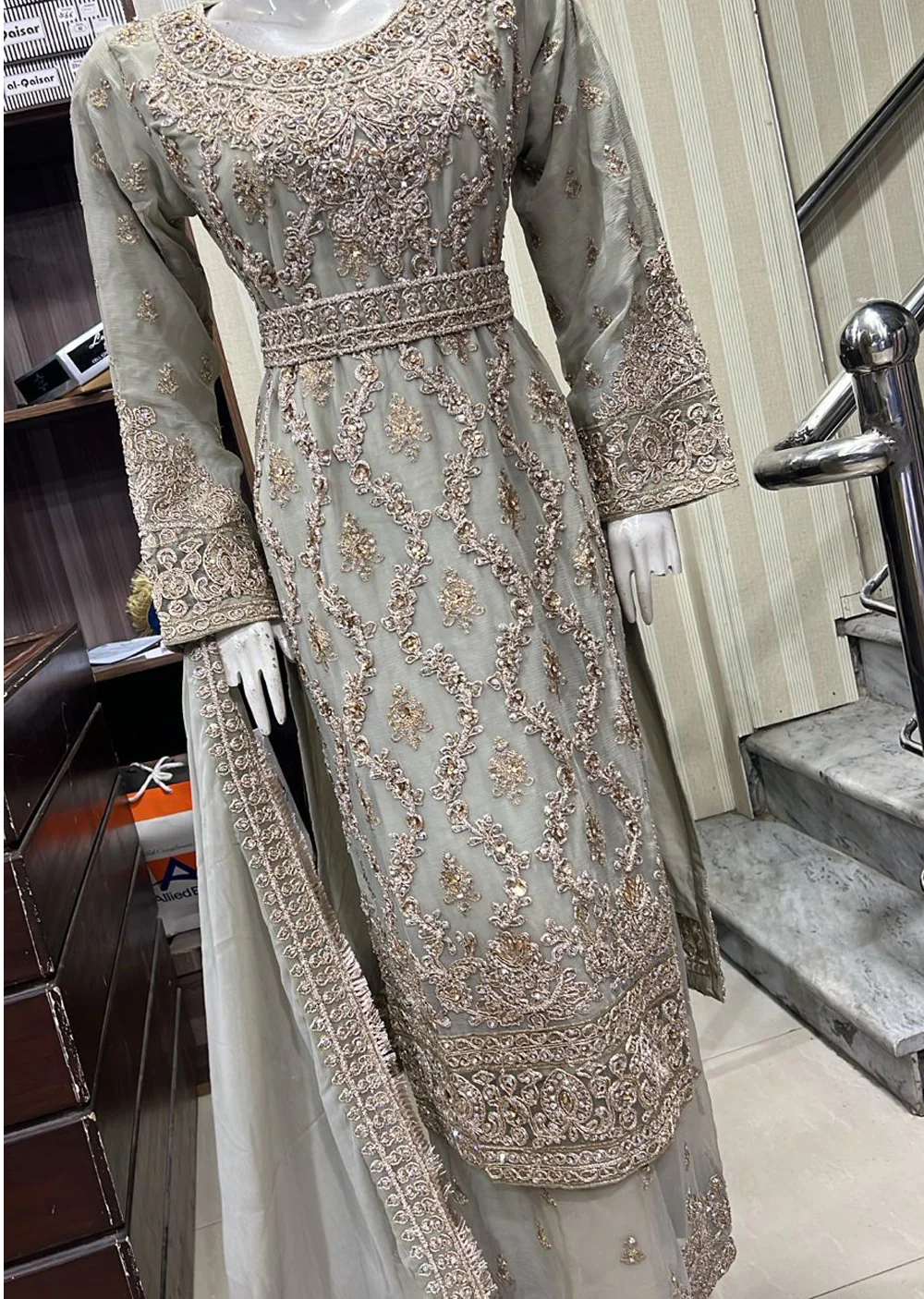 Shaz1900 - Readymade Chiffon Belt Suit - Image 4