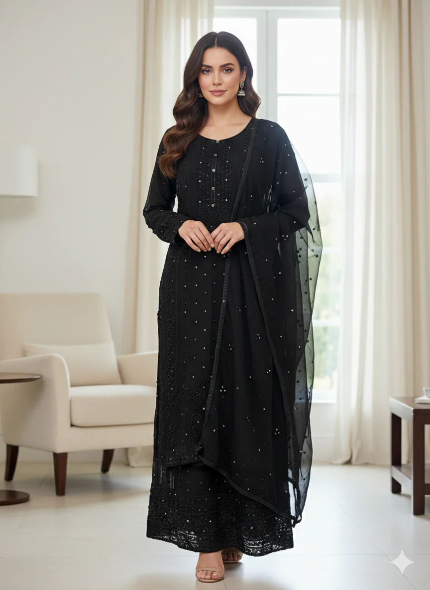 Shaz1908 - Readymade Chiffon Suit - Image 2