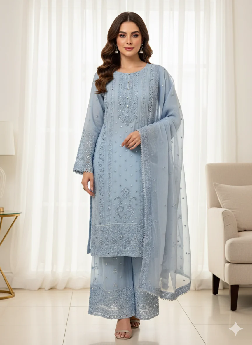 Shaz1908 - Readymade Chiffon Suit - Image 3