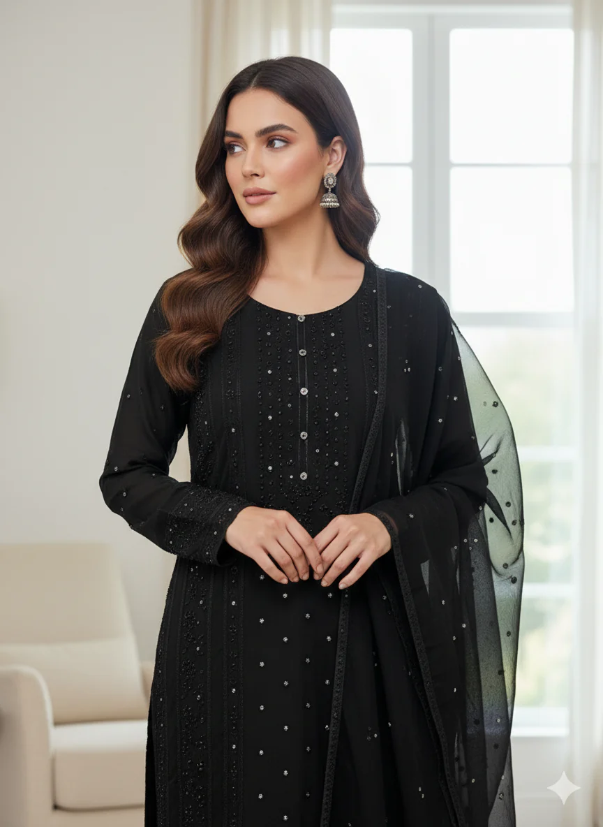 Shaz1908 - Readymade Chiffon Suit - Image 5
